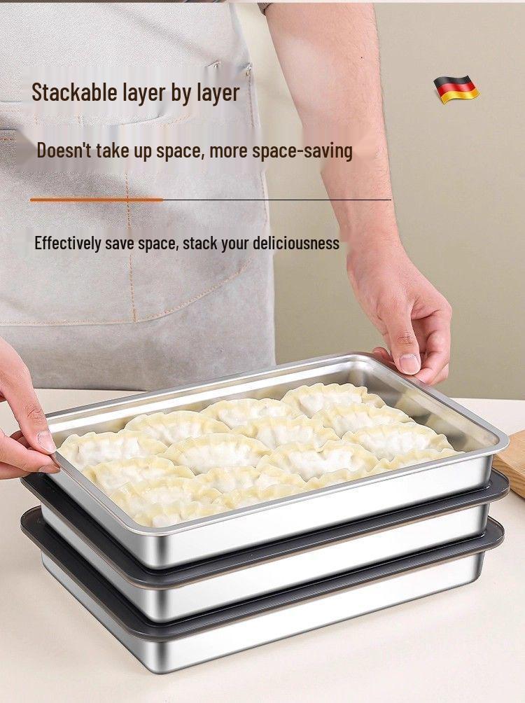 Food-Grade Stainless Steel Dumpling Freezer Storage Box