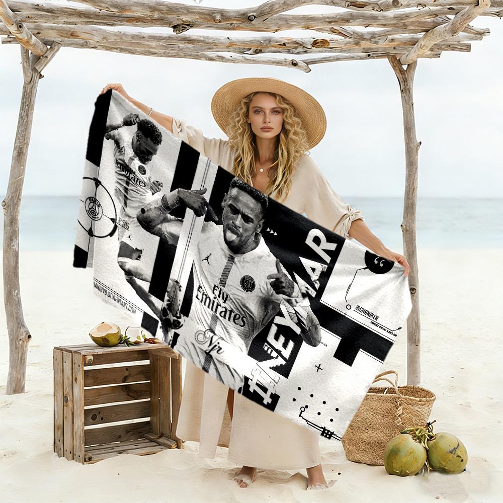 Brazilian Football Legend Beach Towel Super Soft & Absorbent Comfortable Lightweight Perfect for Traveling Yoga Camping and Swimming