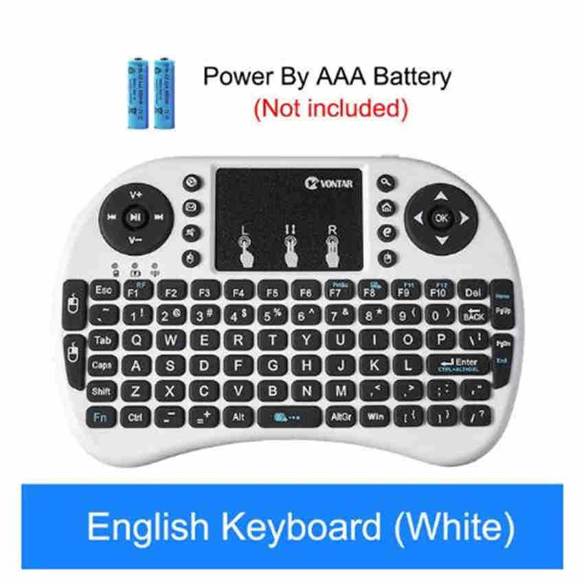 Mini-Funk Tastatur 2,4 GHz Englisch Air Mouse mit Touchpad für Laptop TV Android TV Box