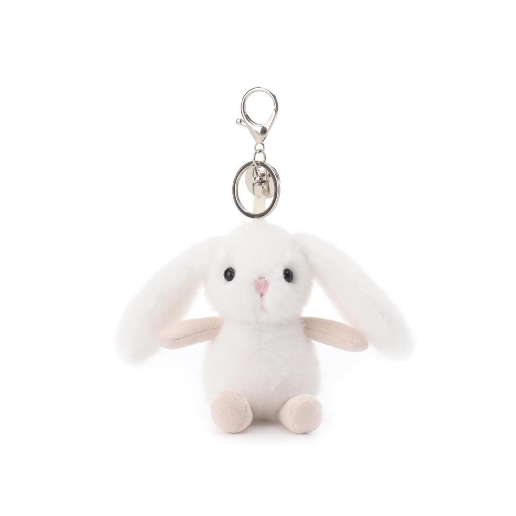 Apricot Lamb Summer Bunny Cute Soft Keychain Plush Toy, Perfect for Boys and Girls, Fits Kids Backpacks and Purses, 10cm