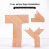 Wooden T-Shaped Tangram Puzzle: Four-Piece Educational Toy for Adults and Students