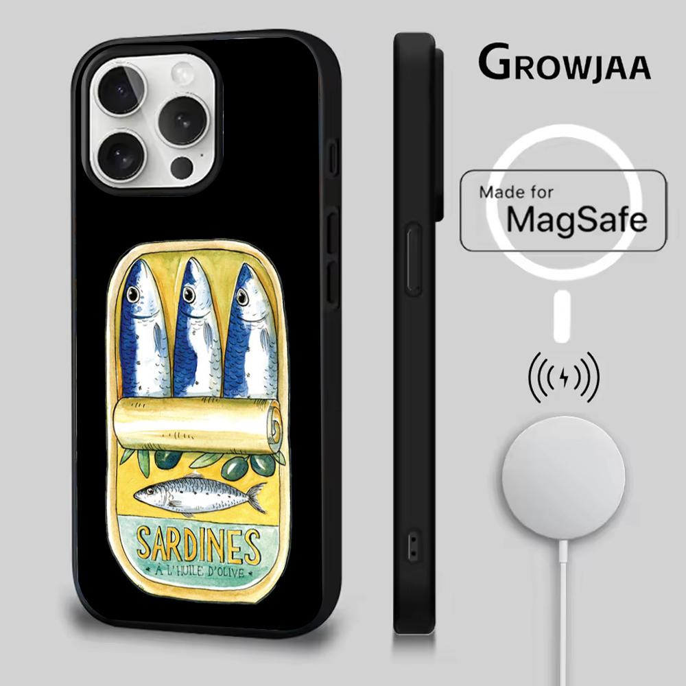 

Sardines Canned Phone Case For iPhone 16e,16,15,14,13,12,11,Plus,Pro,Max,Mini Magsafe Magnetic Wireless Charging iPhone16pro