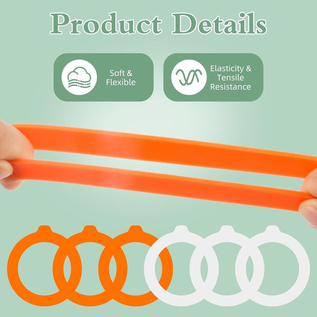 6PCS Silicone Jar Gaskets 3.75Inch Rubber Seals Rings for Glass Jars Airtight Gasket Sealing Rings for Regular Mouth Canning Jars,Leak Proof Rubber