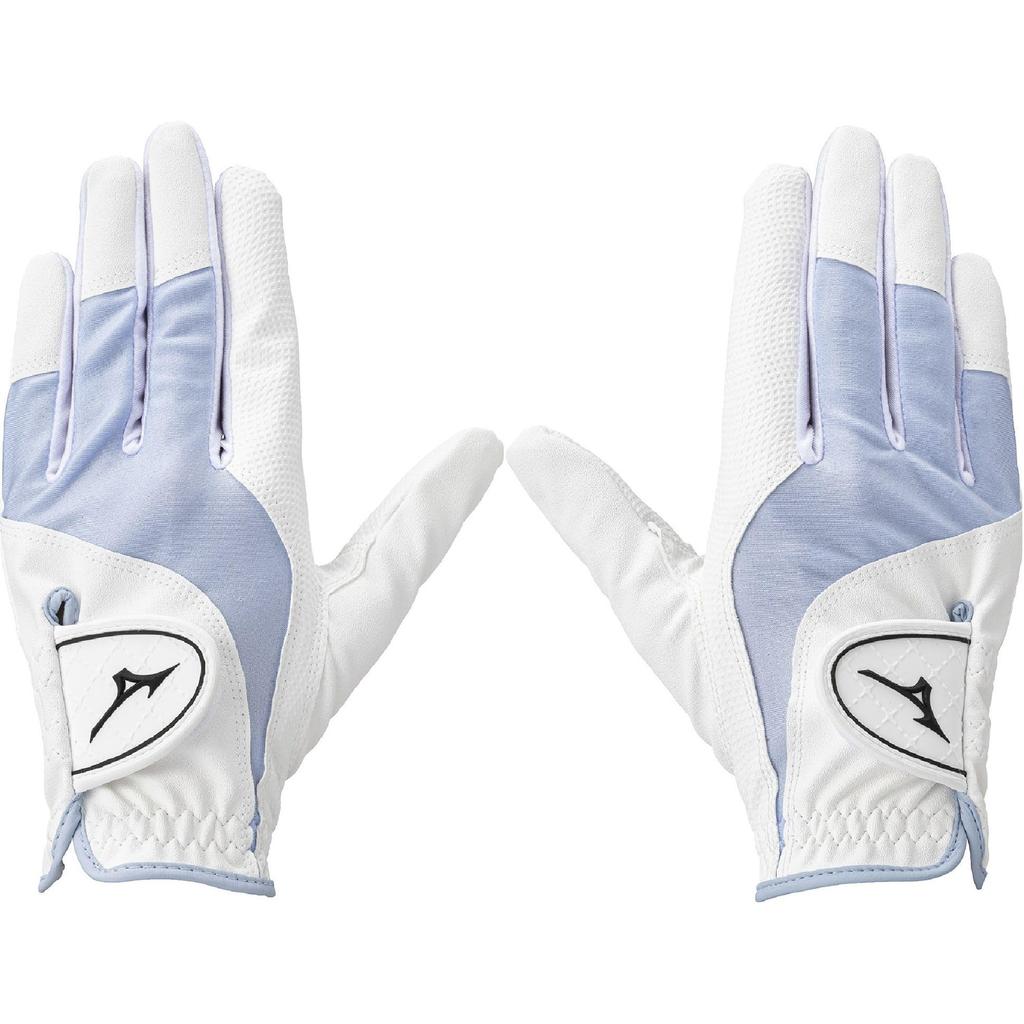 Mizuno Efil Golf 5MGWB554 Women's Gloves, Ambidextrous, White/Sax, 19cm,