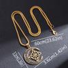 Vintage Viking Celtic Hollow Geometric Moon Pendant Necklace Unique Personalized Fashion Jewelry For Women Men Gift
