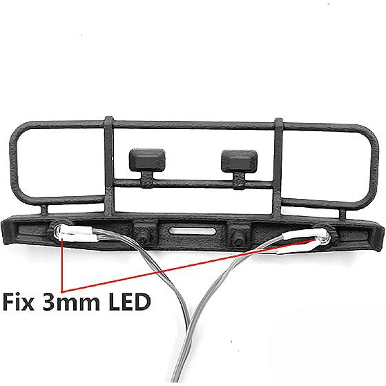 Protective Bullpen Front Bumper with Spotlight Decorations for AXIAL SCX-24 C10 RC Car Accessories