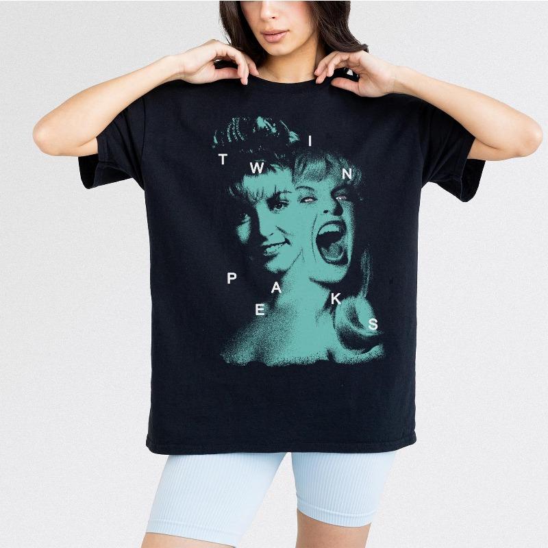 Laura Palmer Twin T-Shirt, Retro Peaks TV Show Grunge Graphic Tee Summer Men s and Women s Loose and Breathable T-shirt Top S разноцветный