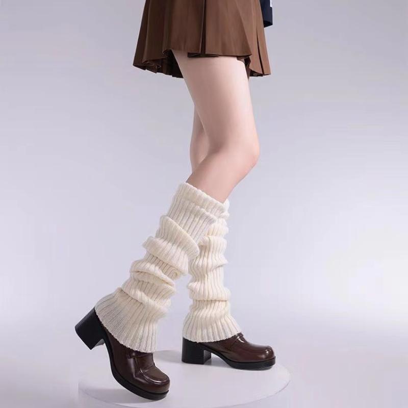 Vår Lolita Benvärmare Strumpor Kvinnlig Stickad Varm Fotskydd Kvinnor Värmare Dam Höst Virkad Hoptryckt Hoptryckta Strumpor Stövelmanschetter