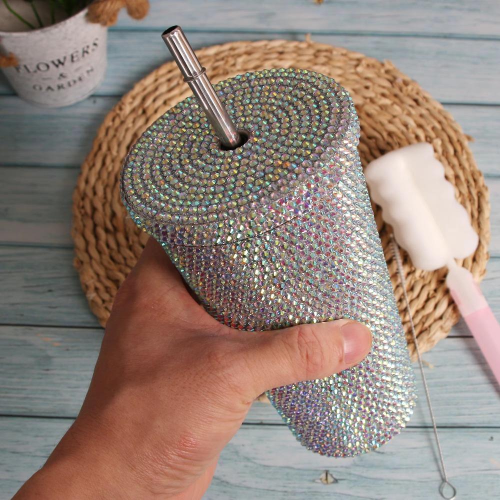 Insulated Glitter Coffee Cup 500ml/750ml Stainless Steel Water Bottle  Girl