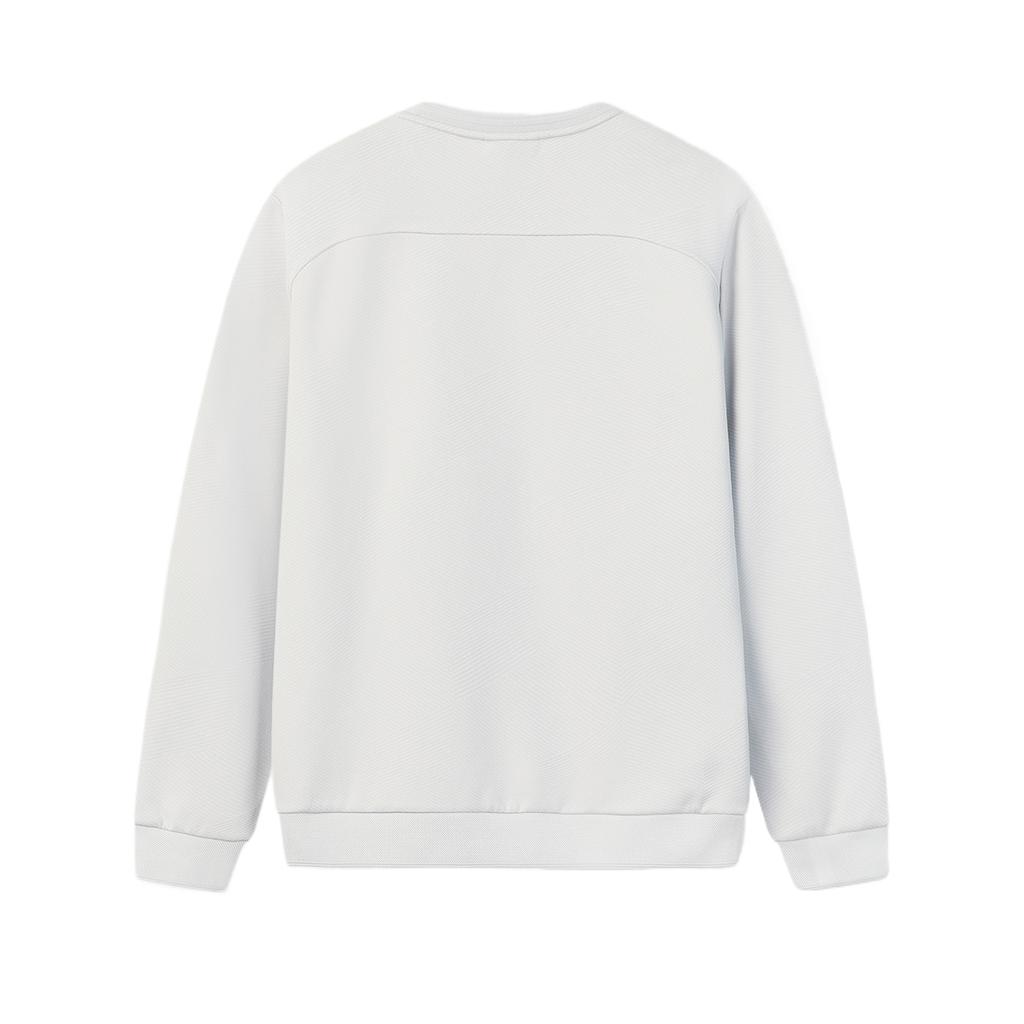 Fila Blue Solid Knit Crew Neck Pullover Long Sleeve Sweatshirt Men sweatshirt F11M612213F-GY