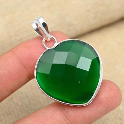Green Onyx Gemstone Handmade Solid 925 Sterling Silver Fantastic Jewelry Pendant