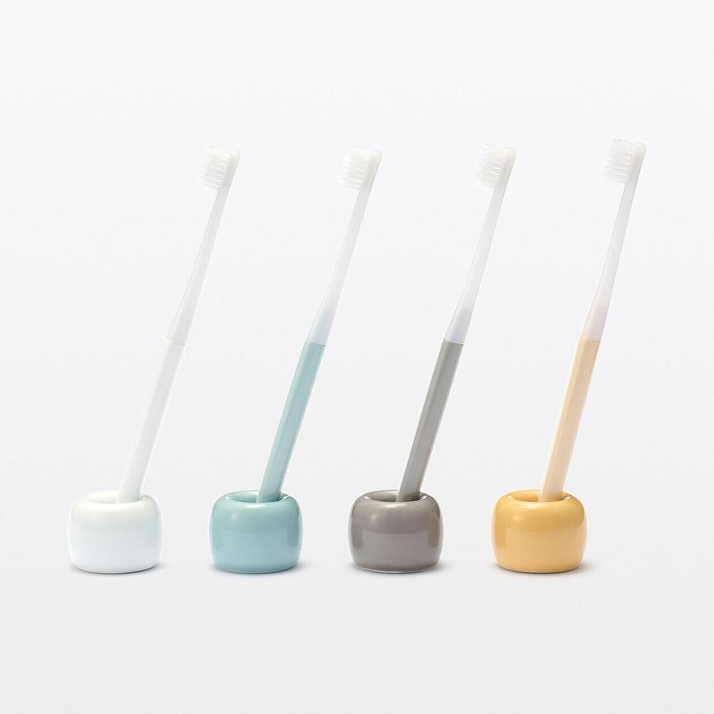 MUJI Porcelain Toothbrush Stand Toothbrush MBB20A6A (Single Holder), Gray,