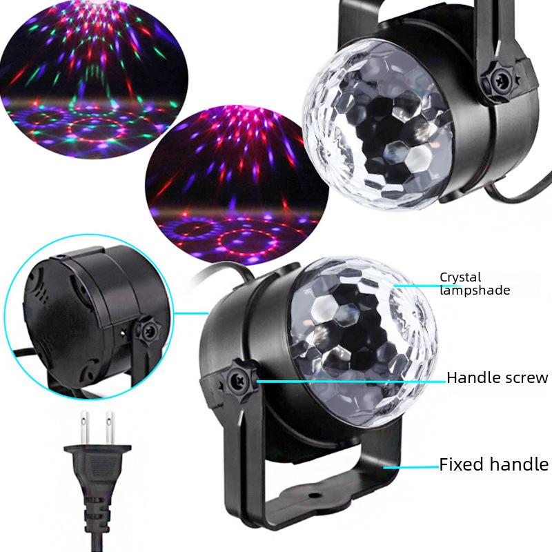 Voice-Activated RGB LED Crystal Magic Ball: Rotating Disco Stage Light for Festivals & Christmas