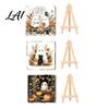 Wooden Ghost Figurine for Shelf Halloween Wood Tabletop Sign with Mini Easel Cute Pumpkin Decorative Signs Autumn Plaque Rustic Ornament Home Decor