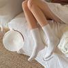 White Socks for Women In Early Autumn, Pure Cotton Mid-calf Socks, Lolita, Cute Pile Socks, Antibacterial and Deodorizing White Socks
