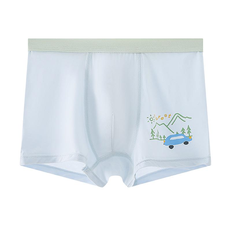 4Pcs Cute Cartoon Boys Modal Boxer Briefs Summer Breathable Soft Kids Daily Underwear Comfort Kids Shorts