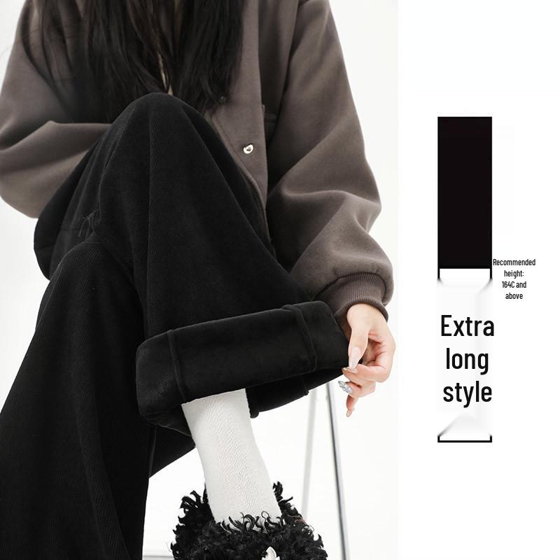 Maillard Women's Wide-Leg Velvet Corduroy Pants for Autumn/Winter 2025 - New Loose Slim Fit by Yamamoto