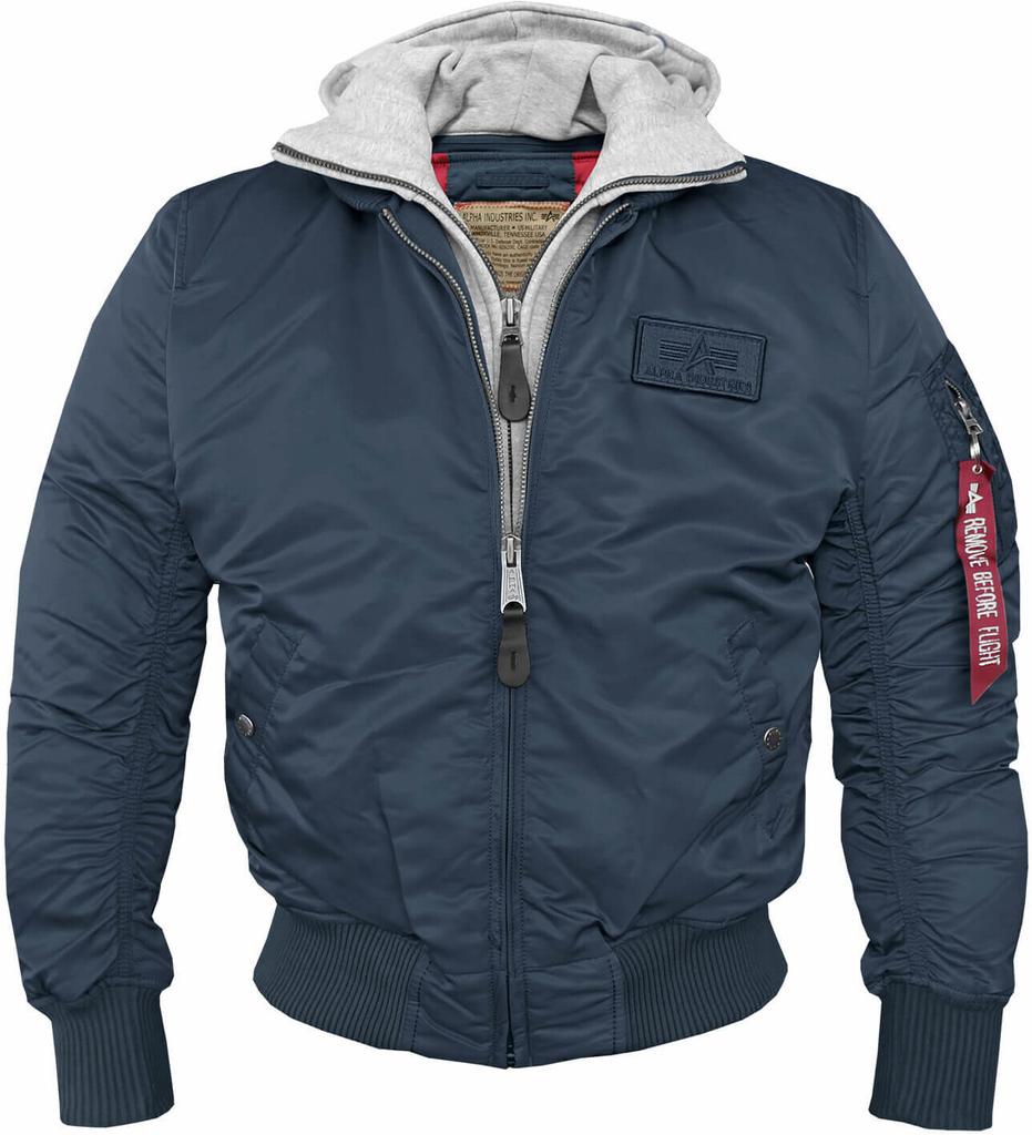 Winter Jacket Alpha Industries MA-1 D-Tec Hood Bomber Jacket (183110) Blue (183110-07)