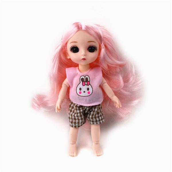 Păpușă cu ochi mari 16 cm Simulare Rochie de prințesă Jucărie Haine Păpușă Stil de modă Aleatoriu