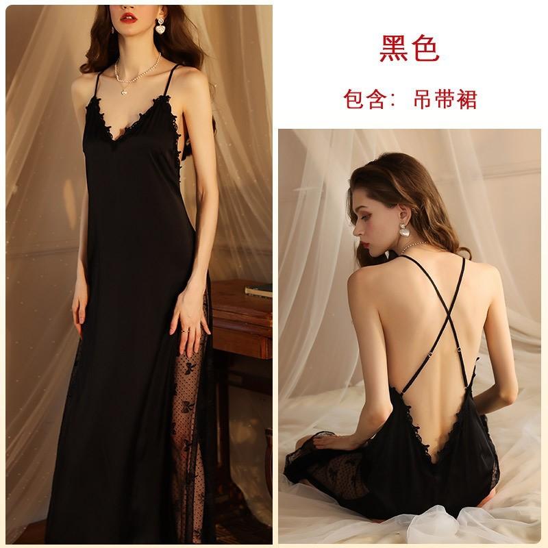 

Сексуальная ночная рубашка из ледяного шелка, удлиненный халат, пижама, женский атласный костюм с длинными рукавами, тонкий L