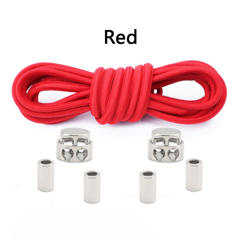 1Pair/2Pair New Metal Buckle Laces Unisex Quick-On/Off Shoelaces Oval Elastic Shoelace for Sneakers and Boots
