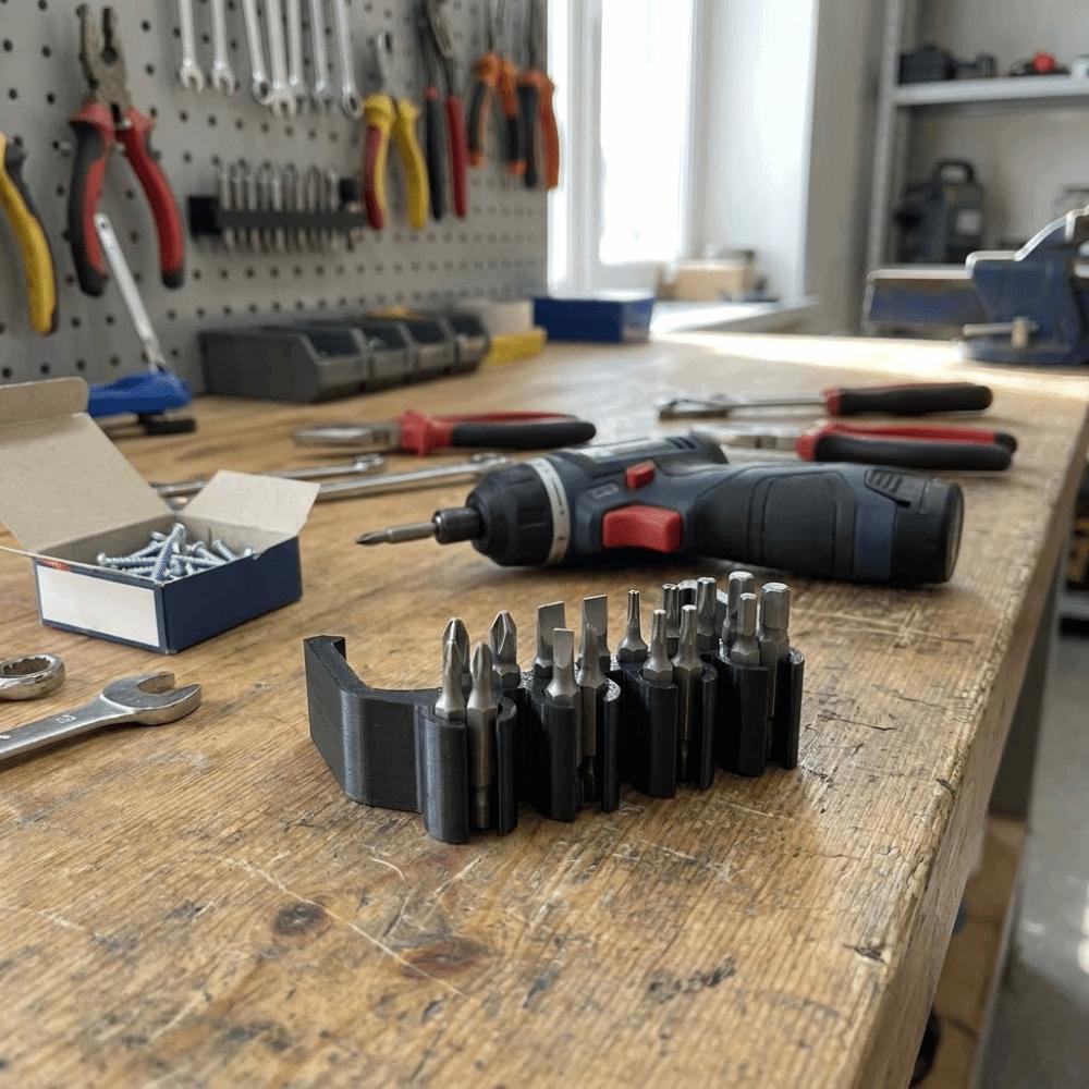5pcs 3D Printed Electric Drill Screwdriver Bit Storage Rack  Daily Tool Organization