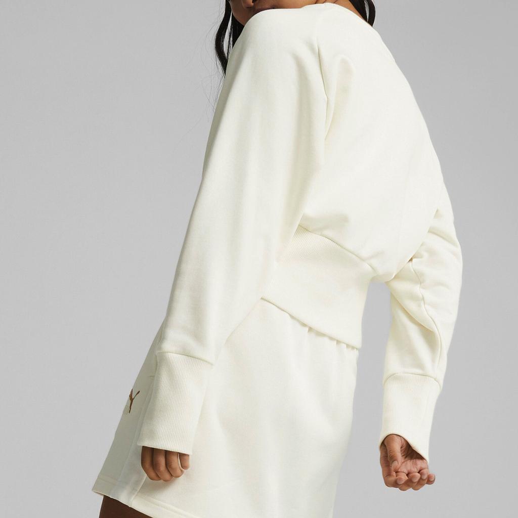 Puma Classics Forward History Crew Neck Embroidered Logo Pullover Long Sleeve Sweatshirt Women sweatshirt White 623461-65