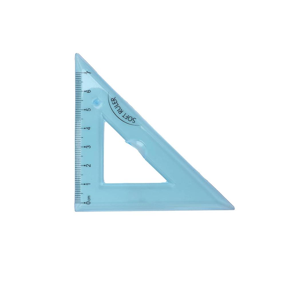 4 Pieces Math Geometry Tool Set Kids Transparent Angle Length Measuring Tools Geometry Set for Kids, Includes Plastic Clear Ruler, Protractor,