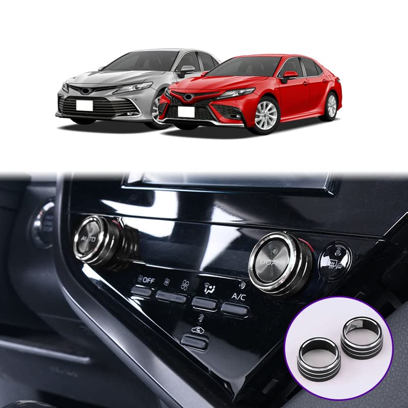 Onami Toyota Camry Air Conditioning Dial Air Conditioning Vent Interior Aluminum for the New 8th Generation Camry Ring, Cover, Panel, Alloy, 2-Piece