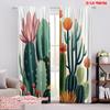 2pcs,2D Plane Printing Contemporary Curtains Cactus Blooms Polyester Woven (without Rod) Art Deco Festive Use for Living Room