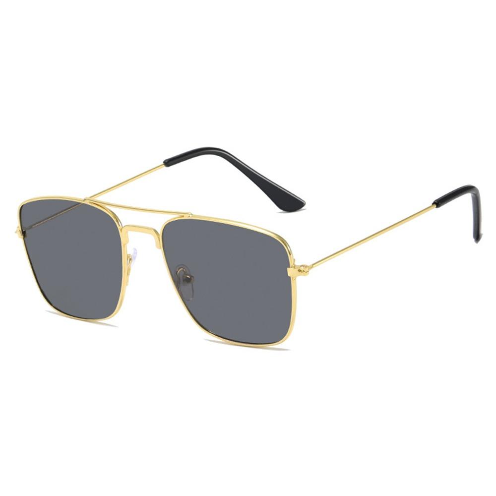 Fashion Metal Double Bridge Sunglasses Colored Square Metal Sunglasses UV400 Eyewear for Men & Women