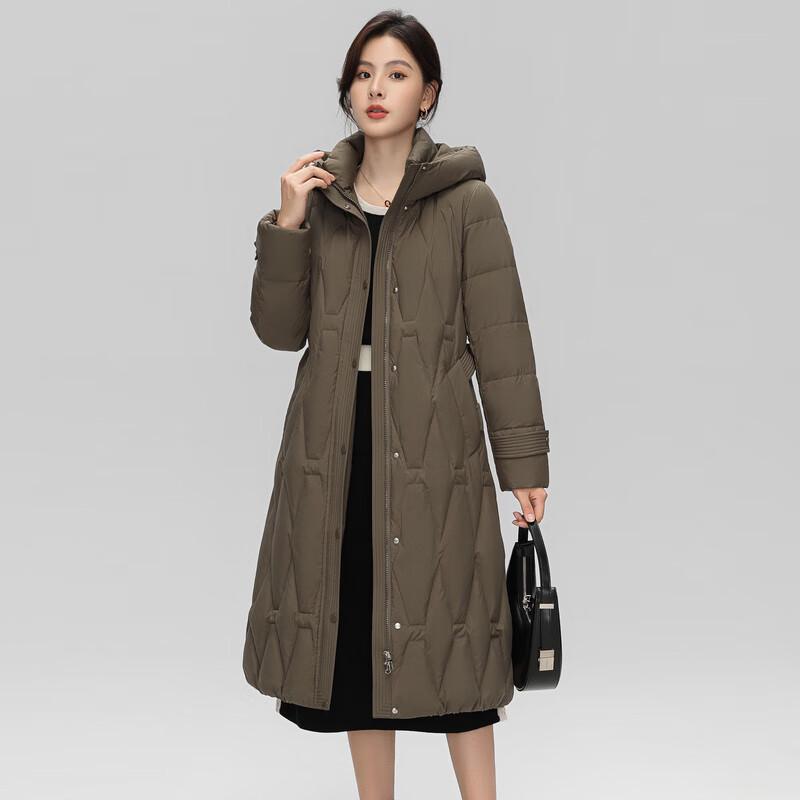 XueZhongFei Women's 2024 Winter Long Over-the-Knee Down Jacket