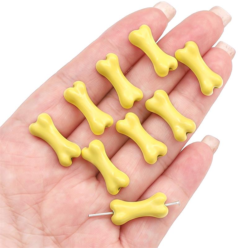 Metal Bone Beads for DIY Jewelry Bracelet Necklace Charms 2 Pcs