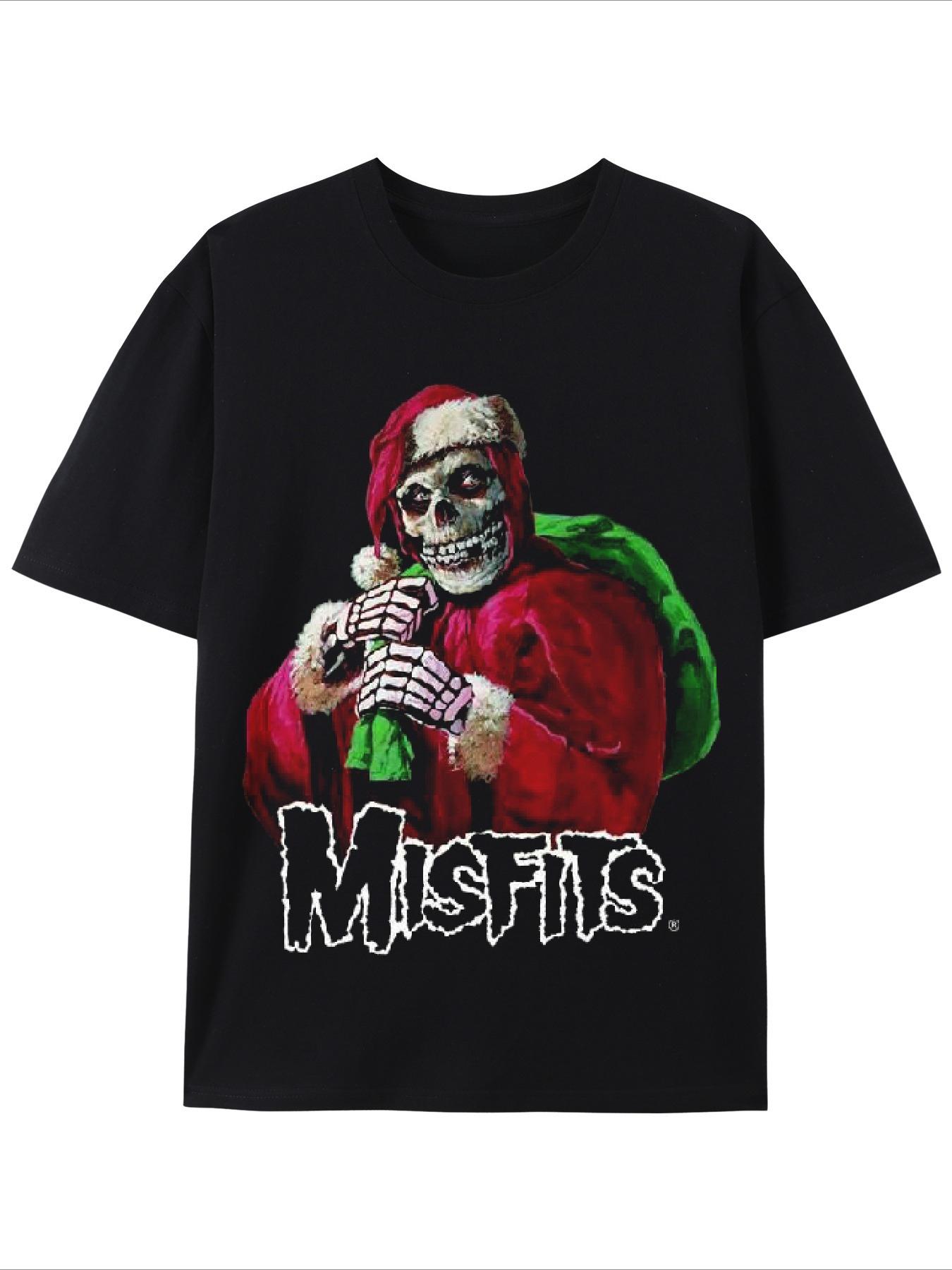 Skull Christmas Freak MenS Premium Cotton TShirt Embraces The Elegance of Digital Printing Art on Soft Cotton S
