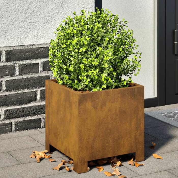 VidaXL Jardinières 2 pcs 30x30x30 cm acier corten, planteur, jardinière de patio, bac à fleurs, jardinière d'extérieur, 851198