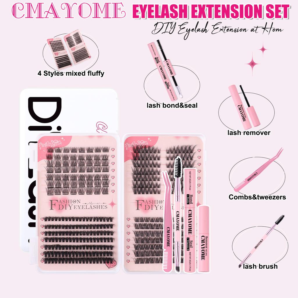 Zrób to sam Pojedynczy Kępek Włosów 378 Kępek Rzęsy o Dużej Pojemności Książeczka Naturalne Grube D Segmentowe Sztuczne Rzęsy