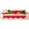 Festive Red Chenille Non-Slip Sofa Cover for All Seasons - New Year & Christmas Style