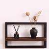 Wall-Mounted Wood Shelf, Photo Frame Display, Square Floating Shelf for Living Room, Bedroom & Home Decor