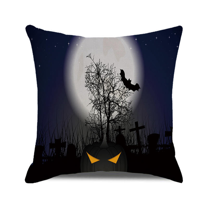 Halloween colorful pumpkin devil Digital printing short plush pillow covers for car sofa office cushion cover home goods