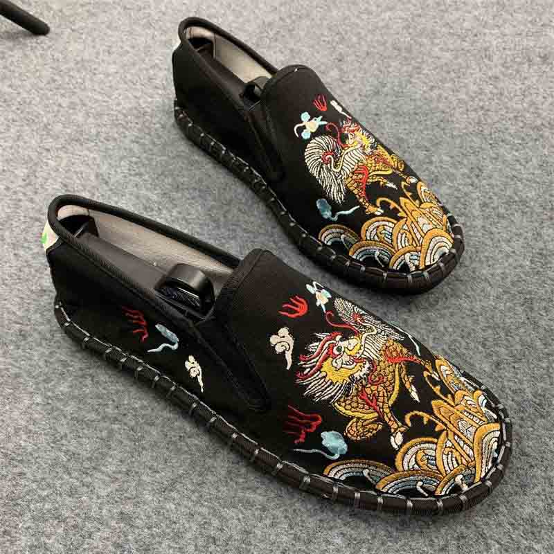 Order A Size Up Hand Embroidered Old Beijing Cloth Shoes Canvas Shoes Couple Casual Shoes