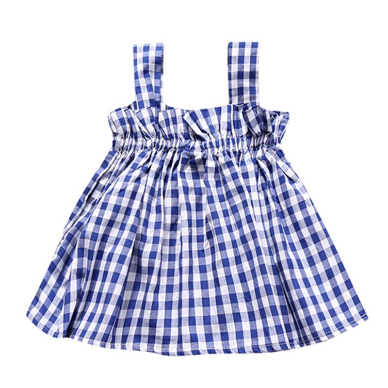 Girls Plaid Tank Top and Shorts Set for Summer 80