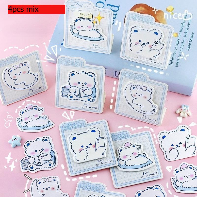 

cute white bear record healing little Gift blessings deskmate notes lovely Memo Pad Kawai stationery Office School Supplies
