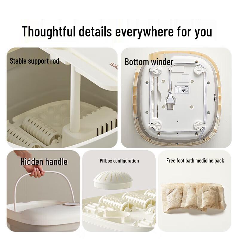 Bear Foldable Foot Spa Massager with Constant Heat & Rollers