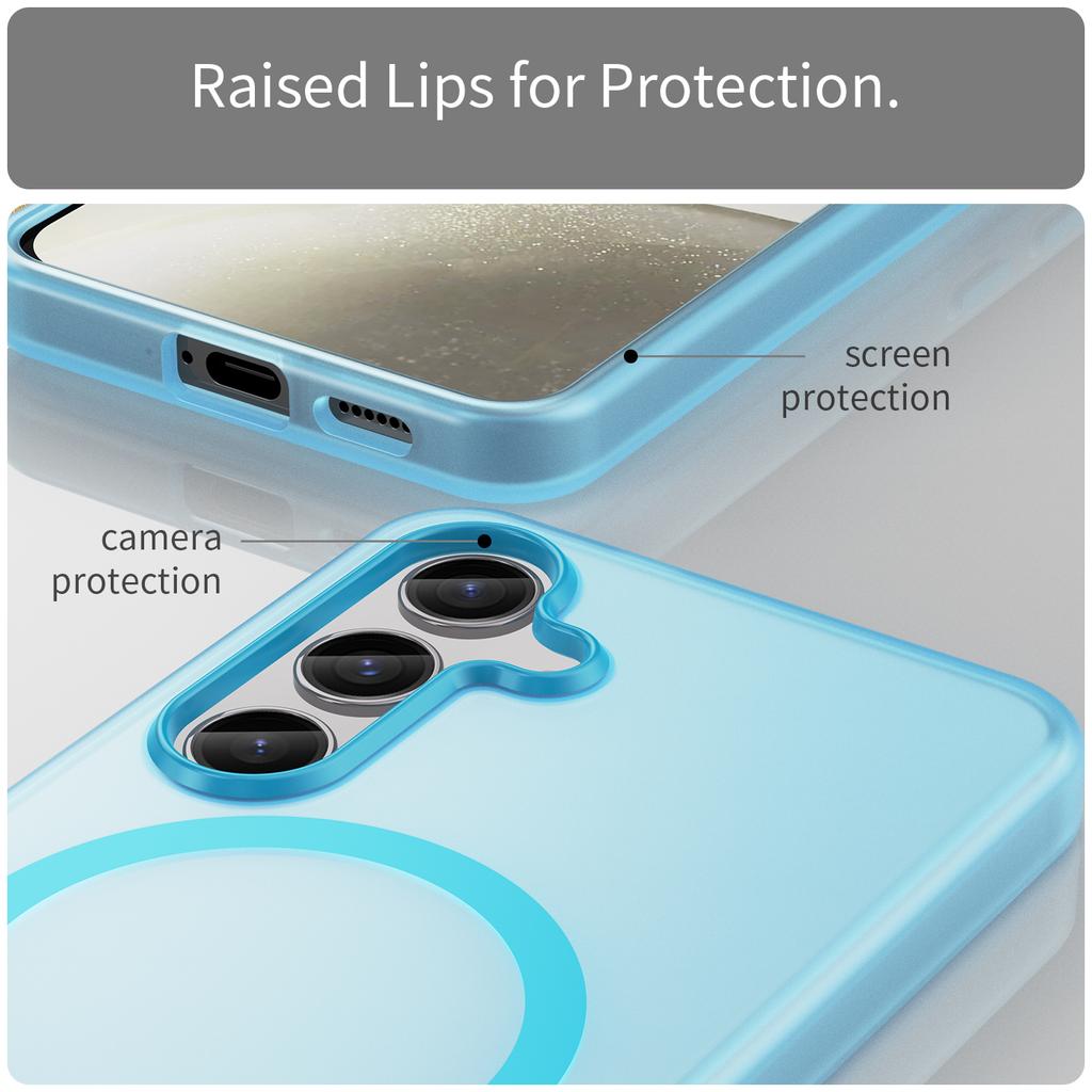 For Samsung Galaxy S25+/S24+ Magnetic Case TPU+PC Translucent Frost Back Phone Cover