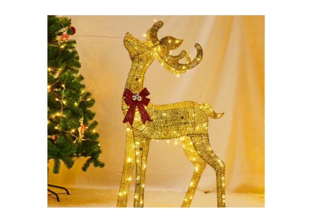 Luminous Wrought Iron Christmas Deer Ornament Set for Hotel Festive Décor