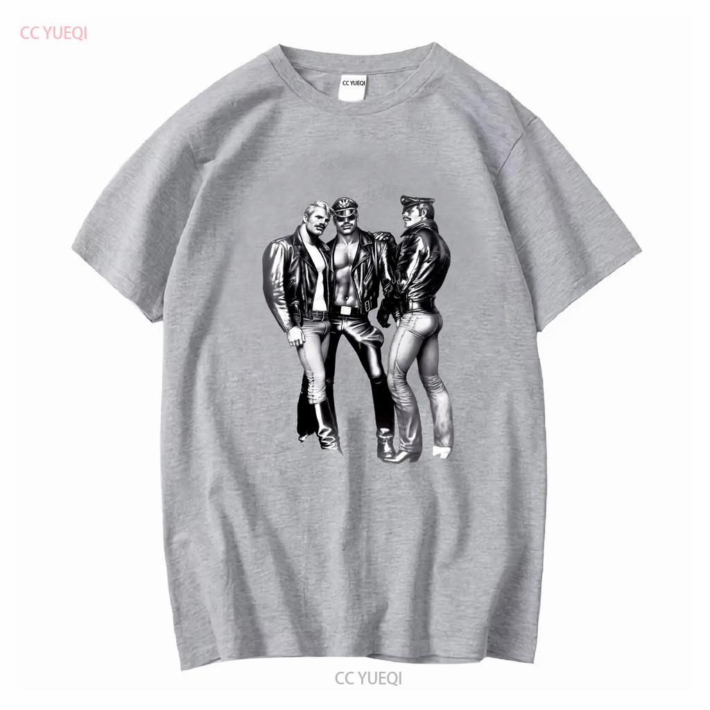 Poliziotto Gay Hunk Giocattolo Ragazzo Tom Of Finland T Shirt Giacca di Pelle Borchia 5398 Maniche Lunghe o Corte Lavaggio Vintage Elasticizzato Alla Moda