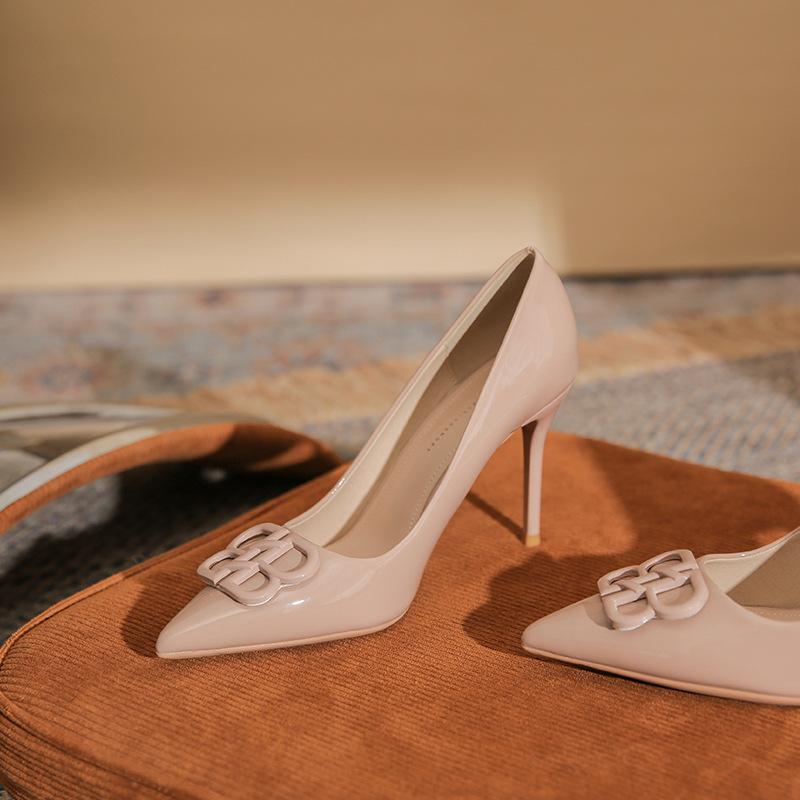 B pantofi cu toc înalt cu vârf ascuțit stiletto pentru femei stil nou simplu pentru navetă CM