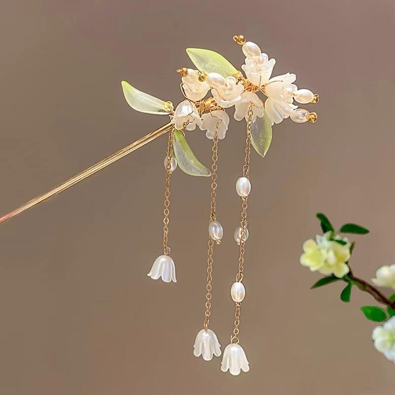 Retro Chinese Style Tassel Hair Clip For Women Hair Stick Pins Flower Handmade Hairpins Charm Jewelry Accessories Hair Ornaments