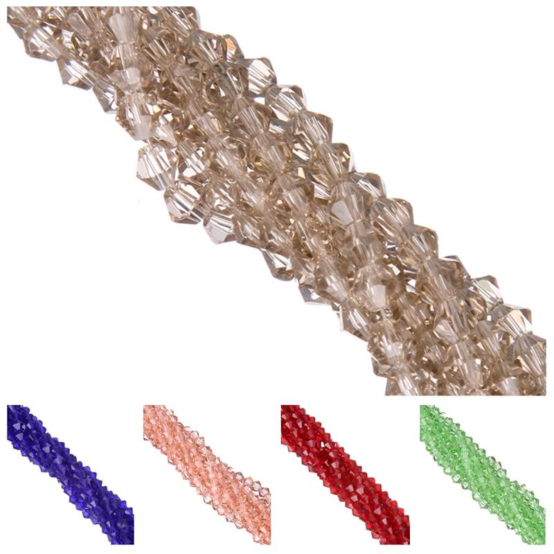 110/220ps Pärlor Glas Facetterad Lös Bicone Smycken Armband Halsband DIY Handgjorda