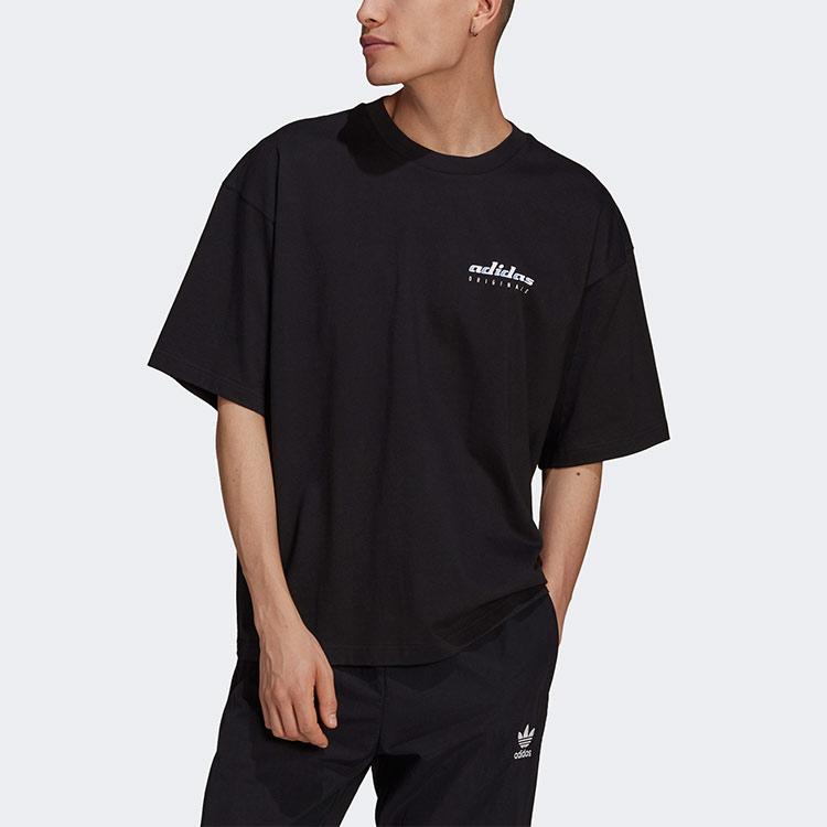 Adidas Originální tričko Originals Trefoil Tgp s krátkým rukávem a potiskem na zádech Pánské topy Černá HA4747